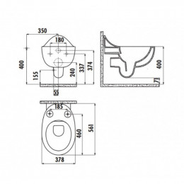 Унитаз подвесной Creavit Foglia FG321-00CB00E-0000 белый