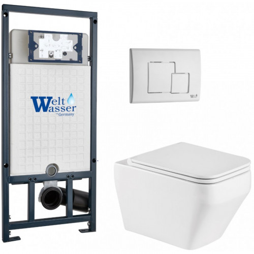 Подвесной унитаз с инсталляцией WeltWasser Marberg 507 / Hofbach 041 GL-WT / MAR 507 SE GL-WT 10000011686 белый глянец