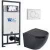 Подвесной унитаз с инсталляцией WeltWasser Marberg 507 / Merzbach 043 MT-BL / MAR 507 RD GL-WT 10000011358 черный матовый