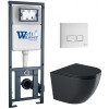 Подвесной унитаз с инсталляцией WeltWasser Marberg 410 / Merzbach 043 GL-BL / MAR 410 SE GL-WT 10000012197 черный глянцевый