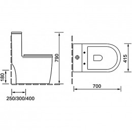 Унитаз-моноблок с сиденьем микролифт SantiLine SL-5019MB