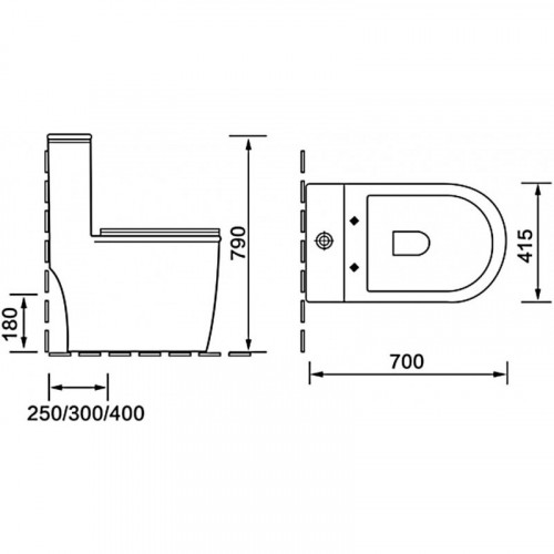 Унитаз-моноблок с сиденьем микролифт SantiLine SL-5019MB
