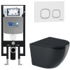 Подвесной унитаз с инсталляцией WeltWasser Amberg 497 / Merzbach 041 XL MT-BL / Amberg RD-WT 10000010936 черный матовый