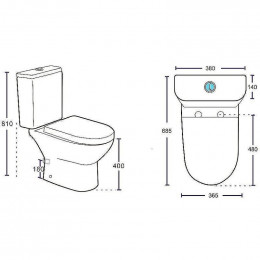 Унитаз-компакт Aquanet Ray-C 326011/326012 с сиденьем белый