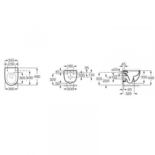 Подвесной унитаз с инсталляцией комплект Roca Meridian Rimless 893104990