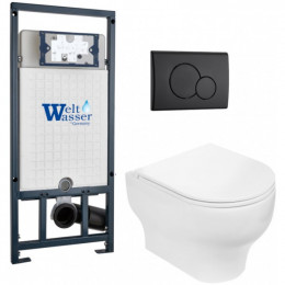 Подвесной унитаз с инсталляцией WeltWasser Marberg 507 / Erlenbach 004 GL-WT / MAR 507 RD MT-BL 10000010379 белый глянец