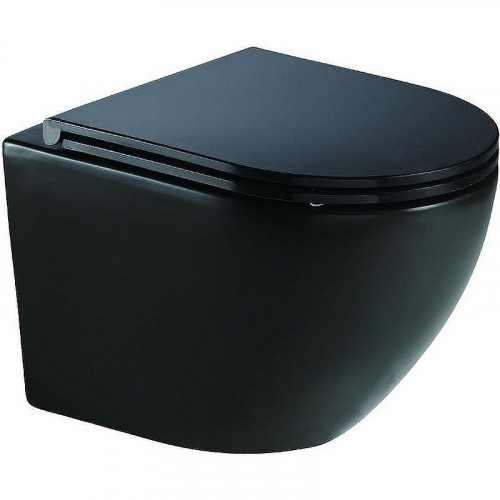 Подвесной унитаз с инсталляцией WeltWasser Marberg 410 / Merzbach 041 XL MT-BL / MAR 410 RD MT-BL 10000010955 черный матовый