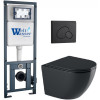 Подвесной унитаз с инсталляцией WeltWasser Marberg 410 / Merzbach 041 XL MT-BL / MAR 410 RD MT-BL 10000010955 черный матовый