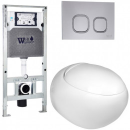 Подвесной унитаз с инсталляцией WeltWasser Amberg 506 ST / Jeckenbach 004 GL-WT / Amberg RD-CR 10000006888 белый глянец