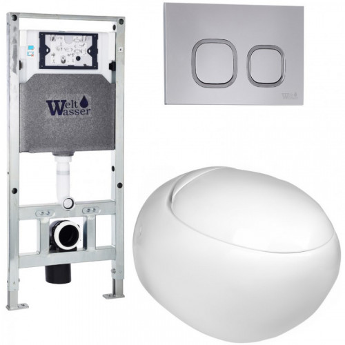 Подвесной унитаз с инсталляцией WeltWasser Amberg 506 ST / Jeckenbach 004 GL-WT / Amberg RD-CR 10000006888 белый глянец