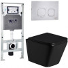 Подвесной унитаз с инсталляцией Weltwasser Amberg 506 ST / Gelbach 043 GL-BL / Amberg RD-MT CR 10000011948 черный глянцевый
