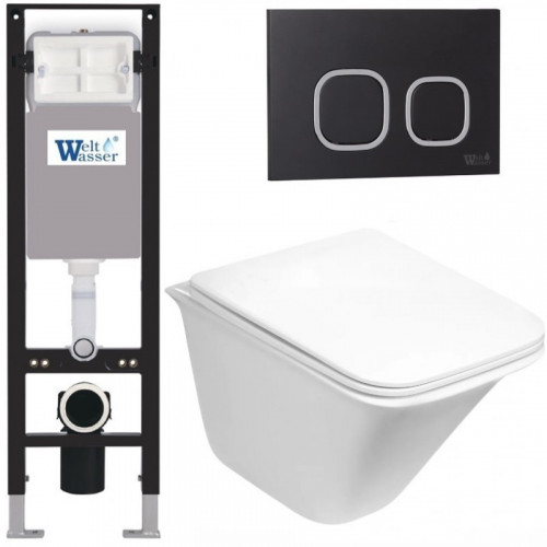 Подвесной унитаз с инсталляцией WeltWasser Amberg 350 / Rotbach 004 GL-WT / Amberg RD-BL 10000012404 белый глянцевый