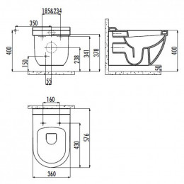 Унитаз Creavit Dream DR321(DR320.00100), подвесной