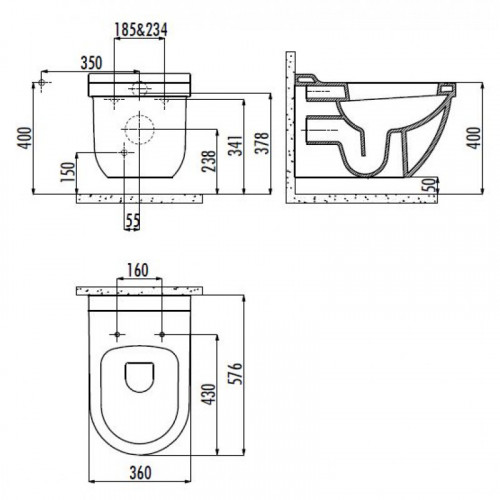 Унитаз Creavit Dream DR321(DR320.00100), подвесной