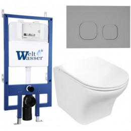 Подвесной унитаз с инсталляцией WeltWasser Bamberg 545 / Odenbach 004 GL-WT / Bamberg CR 10000012928 белый глянцевый