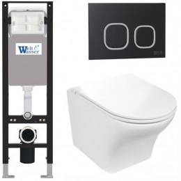 Подвесной унитаз с инсталляцией WeltWasser Amberg 350 / Odenbach 004 GL-WT / Amberg RD-BL 10000012399 белый глянцевый