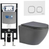 Подвесной унитаз с инсталляцией WeltWasser Amberg 497 / Merzbach 043 MT-GR / Amberg RD-WT 10000011373 серый матовый