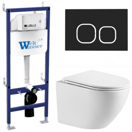 Подвесной унитаз с инсталляцией WeltWasser Bamberg 460 / Merzbach 043 MT-WT / Bamberg BL 10000013618 белый матовый