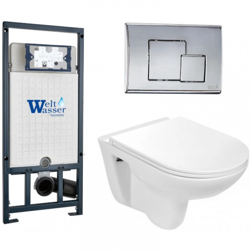 Подвесной унитаз с инсталляцией WeltWasser Marberg 507 / Baarbach 004 GL-WT / MAR 507 SE 10000006951 белый глянец