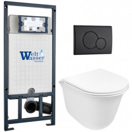Подвесной унитаз с инсталляцией WeltWasser Marberg 507 / Telbach 004 GL-WT / MAR 507 RD MT-BL 10000011131 белый глянцевый