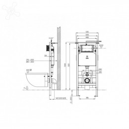 Комплект OWL Hasvik OWLINSTTI+OWLT190101 6 в 1 с кнопкой смыва (хром глянцевый)