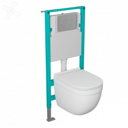 Комплект OWL Hasvik OWLINSTTI+OWLT190101 6 в 1 с кнопкой смыва (хром глянцевый)