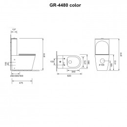 Унитаз-компакт Grossman Color GR-4480BMS с сиденьем микролифт, черный матовый