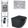 Подвесной унитаз с инсталляцией WeltWasser Amberg 350 ST / Merzbach 041 XL MT-BL / Amberg RD-CR 10000010929 черный матовый