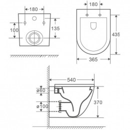 Подвесной унитаз WeltWasser Merzbach 041 XL MT-BL 10000008269 черный глянцевый