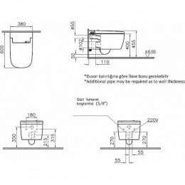 Подвесной унитаз VitrA V-Care Comfort 5674B003-6194