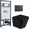 Подвесной унитаз с инсталляцией Weltwasser Marberg 507 / Gelbach 043 GL-BL / MAR 507 SE MT-BL 10000011963 черный глянцевый