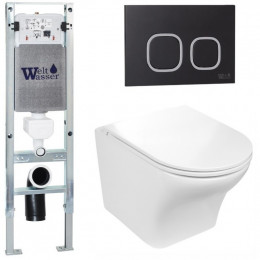 Подвесной унитаз с инсталляцией WeltWasser Amberg 350 ST / Odenbach 004 GL-WT / Amberg RD-BL 10000006563 белый глянцевый
