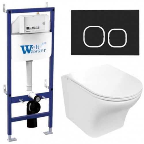 Подвесной унитаз с инсталляцией WeltWasser Bamberg 460 / Odenbach 004 GL-WT / Bamberg BL 10000012921 белый глянцевый