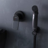 Унитаз с инсталляцией AM.PM Spirit CK70GH с сиденьем, клавишей смыва, гигиеническим душем и аксессуарами, черный матовый