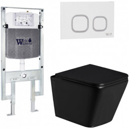 Подвесной унитаз с инсталляцией Weltwasser Amberg 497 ST / Gelbach 043 GL-BL / Amberg RD-WT 10000011939 черный глянцевый