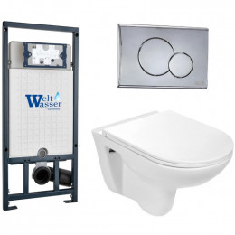 Подвесной унитаз с инсталляцией WeltWasser Marberg 507 / Baarbach 004 GL-WT / MAR 507 RD 10000006952 белый глянец
