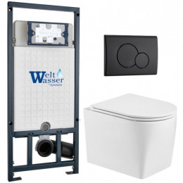 Подвесной унитаз с инсталляцией WeltWasser Marberg 507 / Nesenbach 004 GL-WT / MAR 507 RD MT-BL 10000011725 белый глянцевый