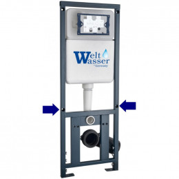 Подвесной унитаз с инсталляцией WeltWasser Marberg 410 / Heimbach 043 MT-BL / MAR 410 RD GL-WT 10000012247 черный матовый