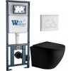Подвесной унитаз с инсталляцией WeltWasser Marberg 410 / Merzbach 043 XL MT-BL / MAR 410 RD GL-WT 10000014141 черный матовый