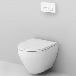 Подвесной унитаз с инсталляцией Am.Pm Spirit V2.0 FlashClean IS47001.701700 с сиденьем микролифт и белой клавишей смыва