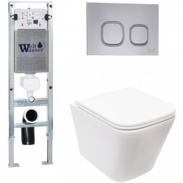 Подвесной унитаз с инсталляцией Weltwasser Amberg 350 ST / Gelbach 043 MT-WT / Amberg RD-CR 10000011887 белый матовый