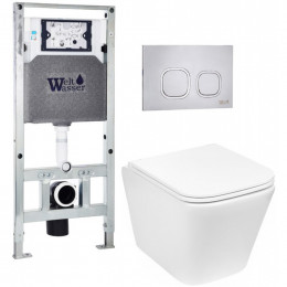 Подвесной унитаз с инсталляцией Weltwasser Amberg 506 ST / Gelbach 043 GL-WT / Amberg RD-MT CR 10000011868 белый глянцевый