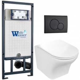 Подвесной унитаз с инсталляцией WeltWasser Marberg 507 / Odenbach 004 GL-WT / MAR 507 RD MT-BL 10000010971 белый глянцевый