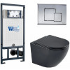 Подвесной унитаз с инсталляцией WeltWasser Marberg 507 / Merzbach 043 MT-BL / MAR 507 SE-CR 10000011360 черный матовый