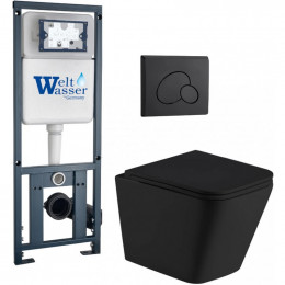 Подвесной унитаз с инсталляцией Weltwasser Marberg 410 / Gelbach 043 MT-BL / MAR 410 RD MT-BL 10000011997 черный матовый
