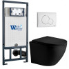 Подвесной унитаз с инсталляцией WeltWasser Marberg 507 / Merzbach 043 XL MT-BL / MAR 507 RD GL-WT 10000014147 черный матовый