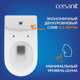 Унитаз компакт CERSANIT MODUO Vortex 011 3/5 DPL EO slim LP A69192