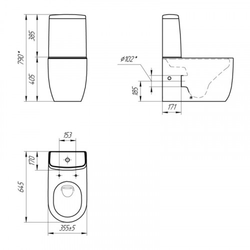 Унитаз компакт CERSANIT MODUO Vortex 011 3/5 DPL EO slim LP A69192