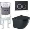 Подвесной унитаз с инсталляцией WeltWasser Amberg 497 ST / Merzbach 041 XL MT-BL / Amberg RD-BL 10000010938 черный матовый