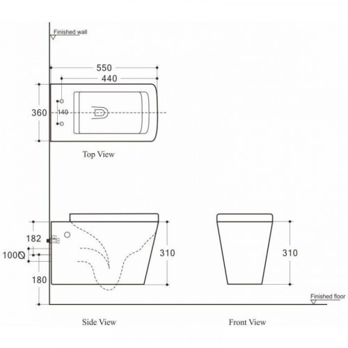 Унитаз подвесной Aquanet Tavr 203349 BL-103N-WHT(h) белый